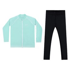 aquatica 兒童用防曬泳衣拉鍊外套 + 水上緊身褲套組 AQAJJ452-AQA415
