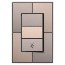 TILINS Gallery 米金色 單切開關 3聯 風扇 米金色 + 深灰色框架, 1個