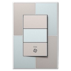 TILINS Gallery 米薄荷色 1路開關 3孔 風扇 米薄荷色 + 白色框架, 1個