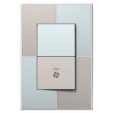 TILINS Gallery 米白薄荷色 1路開關 2孔 風扇 米白薄荷色 + 白色邊框, 1個