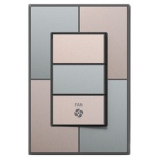 TILINS Gallery 綠米色 1路開關 3開 風扇 綠米色 + 深灰色外框, 1個