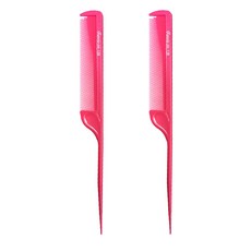 FAWEIO 髮葳鵝 海豚抗熱尖尾梳 SM-139-2-2, 桃紅色, 2支