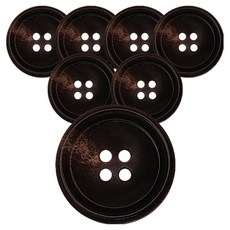 동대문단추왕 고급 리얼소뿔 단추 15mm PH-16, 다크브라운, 7개