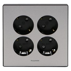 나노전기 아트2 4구 매입 콘센트 접지 펄그레이, 1개