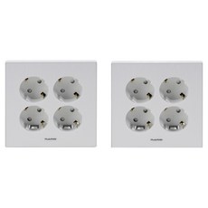 Nano Electric Art2 4孔嵌入式接地插座 白色, 2個
