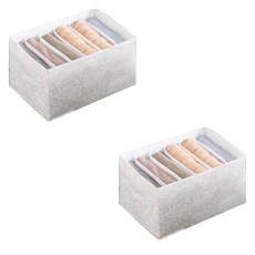 小麥購物 印花衣物收納箱2件組 L397 6格, 1組, 白色