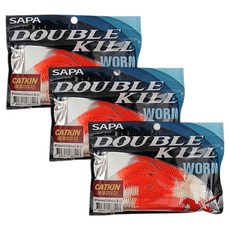 SAPA 雙殺 CATKIN 魚餌 路亞 軟蟲 SFT-ACW04 8入, 3個, 單一顏色