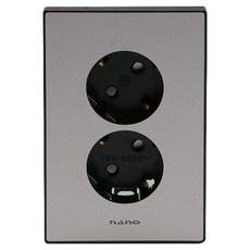 나노전기 아트2 2구 매입 SIMPLE 콘센트 접지 펄그레이, 1개