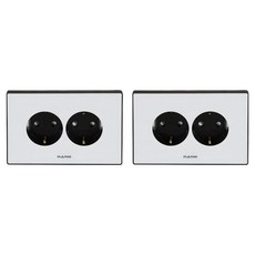 nano 電氣 Art2 2孔嵌入式 SIMPLE 橫式接地插座 黑色, 3個