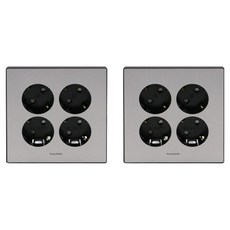 nano 電氣 Art2 4孔埋入式接地插座 珍珠灰, 2個