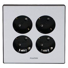 나노전기 아트2 4구 매입 콘센트 접지 블랙, 1개