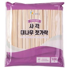 리빙웰 개별포장 사각 대나무젓가락, 100개입, 1개