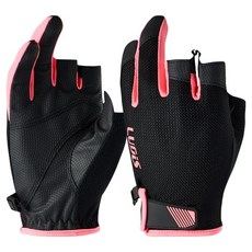 LUDIS 戶外 露營 休閒 釣魚 三指半指手套 雙手穿戴組 LUP01UG001, 1套, 粉紅色