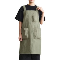 다퍼남 오버사이즈 핏 멜빵 앞치마, 카키, 1개