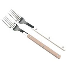 Bogen Marsong 銀色餐叉2件組, 1套, 白色, 深米色