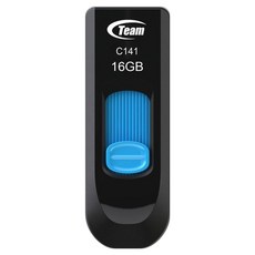 TEAMGROUP 十銓 USB2.0 隨身碟 C141 伸縮式 藍色 + 黑色, 16GB, 1個