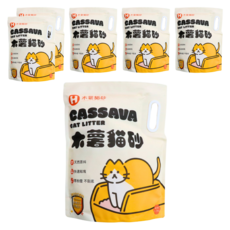 H 木薯貓砂, 2.5kg, 6袋, 無香味