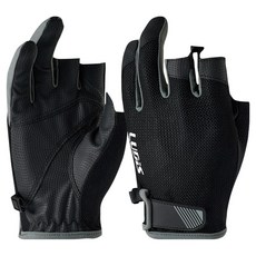 韓國 LUDiS 戶外 露營 休閒 釣魚 三指切口 半指手套 雙手穿戴組 LUP01UG001, 1套, 黑色