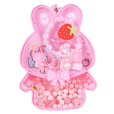 Thing Daily珠子飾品製作珠子DIY組 兔子, 1套, 粉色