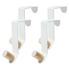 小麥購物 北歐風門後掛鉤 L1025, 白色, 4個