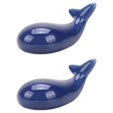 소울리치 예쁜 도자기 붓받침 네이비 고래 6.7 x 3.2 cm, 2개
