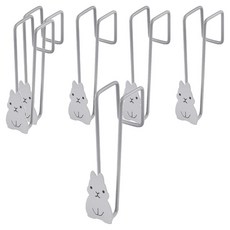小麥購物 兔子造型門後掛勾 L2304, 6個, 灰色