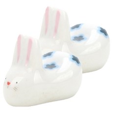 소울리치 예쁜 도자기 붓받침 통통 토끼 4 x 2.3 cm, 2개