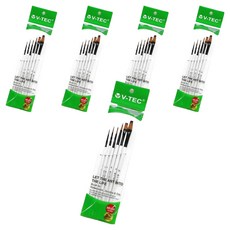 minhwashop 畫筆6件組 UATAT0080, 細筆(175 x 2 mm), 細筆(190 x 3 mm), 細筆(190 x 4 mm), 細筆(200 x 5 mm), 扁刷(200 x 8 mm), 扁刷(205 x 10 mm), 5套