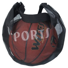 네오린 숄더 크로스 농구 배구 축구공 대용량 그물망 수납 가방, 블랙, 1개