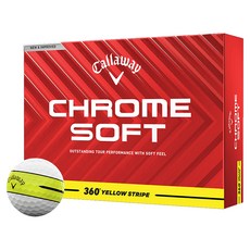 Callaway 卡拉威 Chrome Soft 360 條紋高爾夫球 3層 C_241008, 黃色, 1個, 12入