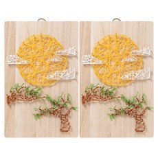 minhwashop 傳統繞線畫DIY 松樹 TDPWD0812, 2個, 混合顏色