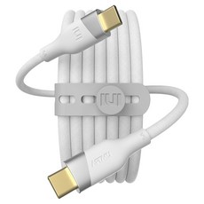 ARTMU 編織 Type-C to C 100W 240W 5A PD 高速充電線, 白色, 1個, 50cm
