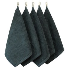 From Cotton 40支精梳棉附掛環擦手巾 65g, 深綠色, 5個
