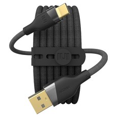 ARTMU 編織 USB C型高速充電線, 1個, 200cm, 黑色