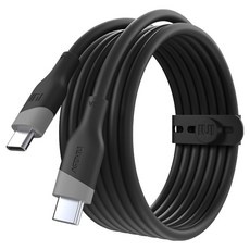 ARTMU Silky Type-C to C 100W 240W 5A PD 高速充電線, 1個, 100cm, 黑色