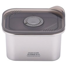 키친플라워 연마제 없는 원터치 스텐 304 밀폐용기 깊은형, 1개, 650ml
