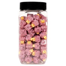 QSENN 開關5pin線性觸感 100入, 歐特姆靜音蜜桃軸 V3, 紅色 + 黃色, 靜音蜜桃軸