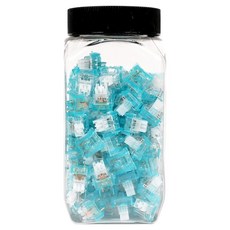 QSENN 3腳線性段落軸 100入, 靜音海軸, 藍色 + 白色, 高特靜音海軸