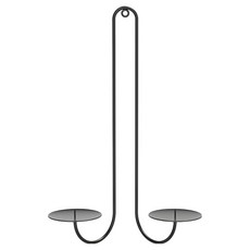 Treova 優雅漂亮壁掛式燭台 23 x 7 x 29 cm, 圓形管雙臂式