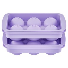 EASY&FREE Fine 頂級冰球製冰盒 6格, 2個, 紫色
