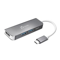 j5create 凱捷國際 USB-C 5合1擴充集線器 JCD371, 灰色, 1個