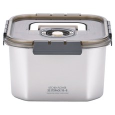 KITCHEN FLOWER 無研磨劑一鍵式304不鏽鋼泡菜盒, 5.5L, 1個