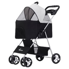 Doogo 寵物分離式摺疊推車 LC01, 1台, 撞色黑 + 白色