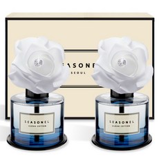 시즈넬 차량용 디퓨저 화이트 로즈 블루 120ml 본품, 2개, 클린코튼
