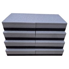 덕진스펀지 고경도 2중구조 방진 방음 흡음 매트 100 x 100 x 27 mm, 회색 + 검은색, 8개
