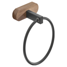 小麥購物 日式實木毛巾環 升級款 L2305, 復古黑, 1個