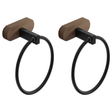 小麥購物 日式實木毛巾環 升級款 L2305, 復古黑, 2個