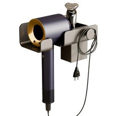 iRoom 優倍適 免釘太空鋁吹風機收納置物架, 1個, 槍灰色