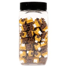 QSENN Bsun 靜音軸 椪糖拿鐵 5-pin 段落軸 100入, Bsun 軸體 靜音軸 椪糖拿鐵 5-pin 段落軸, 棕色 + 白色, 製造商軸