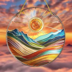 테이아 글라스 실내외 컬러풀 인테리어 아크릴 원반 캐처, 디자인 3